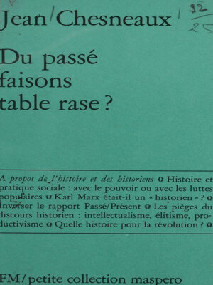cover image of Du passé, faisons table rase ?